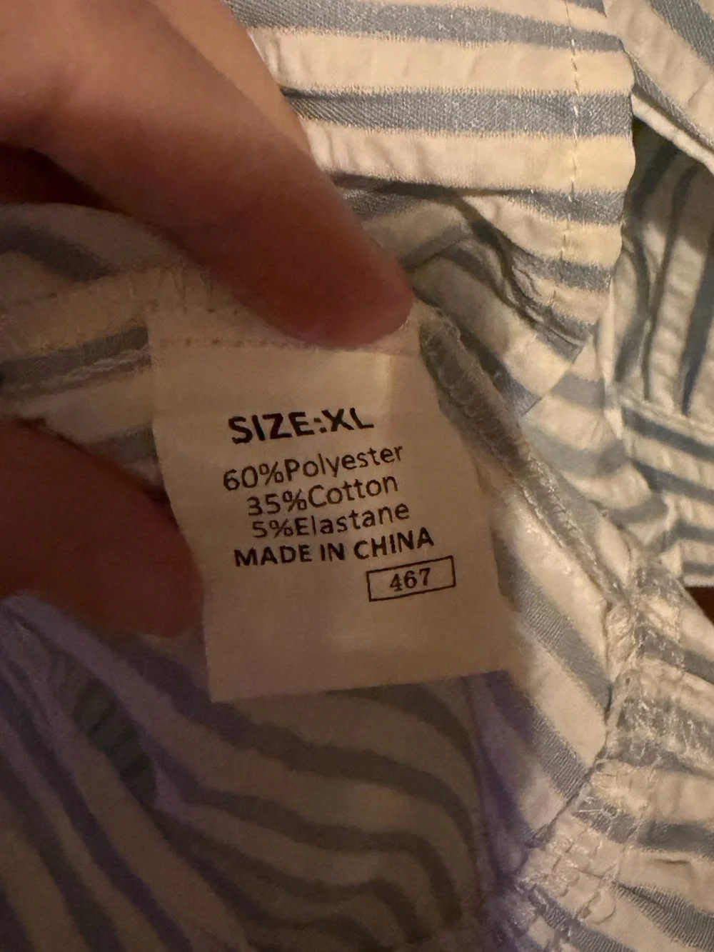 Blue Striped Ruffle-Hem Button Front Top - Picture 7 of 8